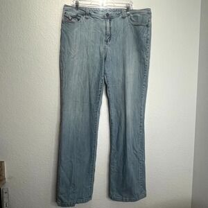 Venezia Jeans‎ Womens 20 Tall Blue Denim Light Wash Straight Leg Cotton Stretch